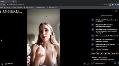 Caroline Zalog, Halloween Cosplay Try-On-Haul Live Stream Onlyfans Video Leaked