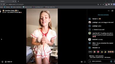 Caroline Zalog, Halloween Cosplay Try-On-Haul Live Stream Onlyfans Video Leaked