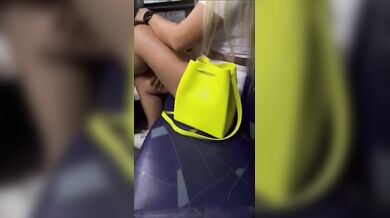 Lucky guy on the bus with wife