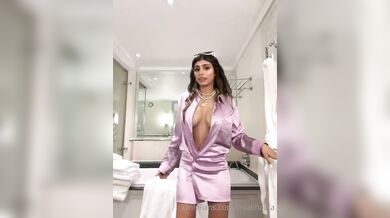 Mia Khalifa, Silk Dress Striptease Onlyfans Video Leaked