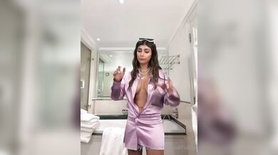 Mia Khalifa, Silk Dress Striptease Onlyfans Video Leaked