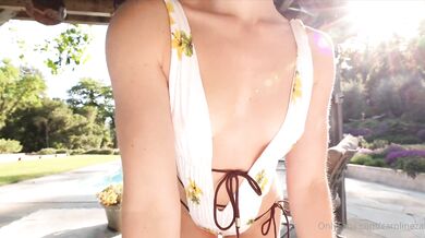 Caroline Zalog, Hot Blonde Poolside Sexy Bikini Tease Onlyfans Video Leaked