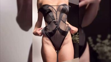 Carolina Samani, Black See-Through Lingerie Nipslip Onlyfans Video Leaked