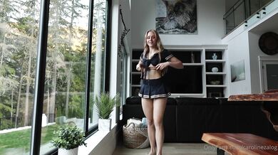 Caroline Zalog, Halloween Sexy Schoolgirl Oufit Try-On-Haul Onlyfans Video Leaked