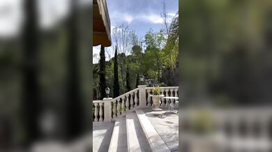 Caroline Zalog, Teasing Her Leopard Gown By The Pool Onlyfans Video Leaked