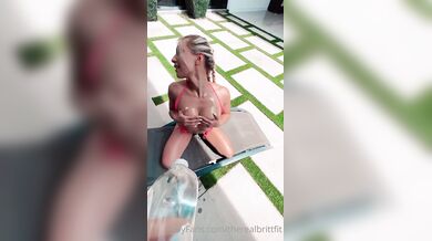 Therealbrittfit, Blonde Slut Fucking The Pool Cleaner Pov Sextape Onlyfans Video Leaked