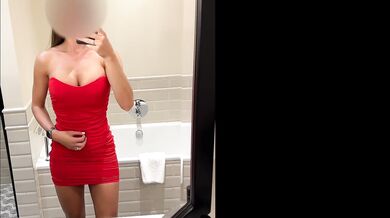 WifeLovesBBC, Looking Cute in Hot Red Dress Before BBC Onlyfans Video Leaked