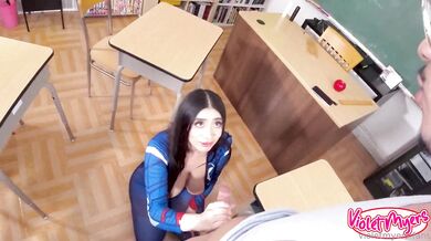 Violet Myers, Captain America Cosplay Fucked In Classroom Onlyfans Video Leaked