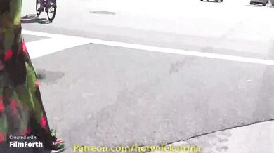 Hotwife katrina - See Thru Floral Dress Down City Streets