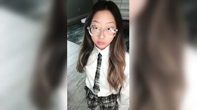 Aries Steele, Asian Glasses Schoolgirl Big Dildo Fucking Onlyfans Video Leaked