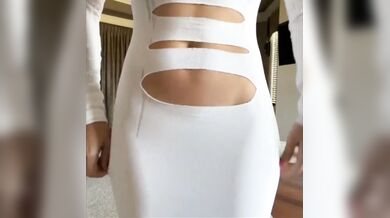Christina Khalil, Black White Dress Try-On-Hual Livestream Onlyfans Video Leaked