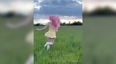 Belle Delphine, Running Around The Open Fields Naked Onlyfans Video Leaked