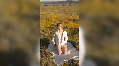 Caroline Zalog, Teasing Her Sexy Body In The Poppy Fields Onlyfans Video Leaked