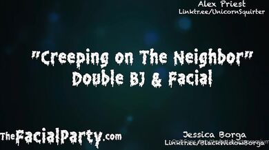 Alex Priest, UnicornSquirter, Jessica Borga, Creeping On The Neighbor Double Blowjob And Facial Onlyfans Video Leaked