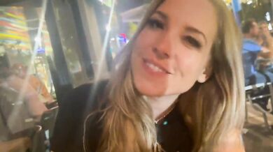 After dinner she gets creampied by black bull and hubby