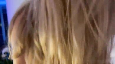 After dinner she gets creampied by black bull and hubby