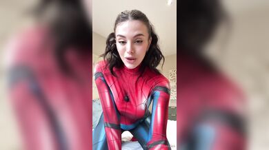 Emily Black, Spider-Girl In Ripped Costume Riding A Dildo Onlyfans Video Leaked