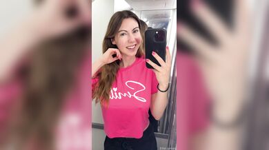 Ellie James, Flashing Her Big Tits In The Airplane Toilet Onlyfans Video Leaked