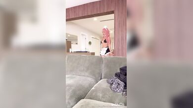 Layladeline, Pink Haired Maid Sucking Masters Cock Dry Onlyfans Video Leaked