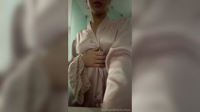 Julia Filippo, Silk Pajamas Striptease In The Bathroom Onlyfans Video Leaked