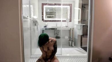 Miss Mao, Tattooed Tomboy Fucking A Wall Dildo In The Bathroom Onlyfans Video Leaked