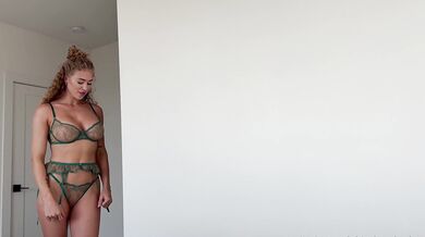 Bentlee, Blonde Model Fucking In Her Green See-Through Lingerie Onlyfans Video Leaked