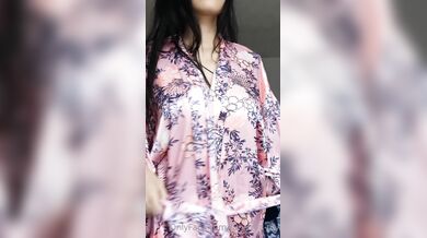 Funsized-Toy, Flashing Her New Tits In Silk Robes Onlyfans Video Leaked