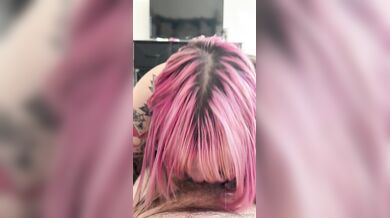 Bluddycherry, Pink Haired Tattooed Slut Sucking Cock Onlyfans Video Leaked