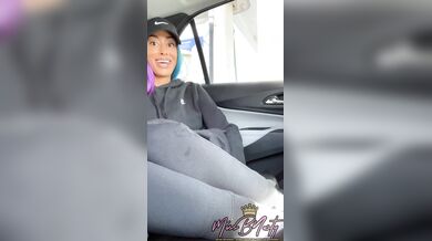 Missbnasty, Risky Vibrator Ride At The Fuel Pump Until She Almost Gets Caught Cumming
