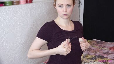 Haylee_Love, Redhead Teasing A Dildo With Her Tits Out Until She’s Dripping