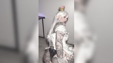 Ravengriim, White Haired Vampire Slut Teasing In Corset Lingerie Onlyfans Video Leaked