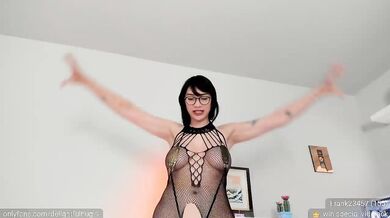 Delightfulhug, Dildo Masturbation Wearing Fishnet Bodysuit Onlyfans Video Leaked