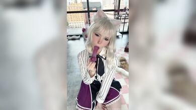 Pockycats, Cute Blonde Cat Girl Sucking A Dildo Onlyfans Video Leaked
