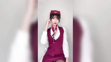 Misswarmj, Hot Asian Air Stewardess Jerking Off Dildo Onlyfans Video Leaked