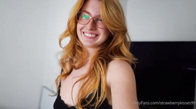Strawberry Kisses, Redhead Glasses Teen Laundry Room POV Blowjob Sextape Onlyfans Video Leaked