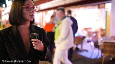 Bralessforever, BitchinBubba, Eve Sweet, French Babe Going Around Flashing Boobs And Asking Sexual Questions Onlyfans Video Leaked