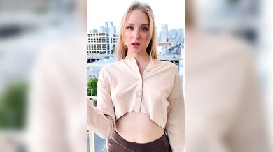 Caroline Zalog, Hot Blonde Babe Balcony Tease Onlyfans Video Leaked