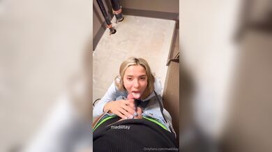 Madiiitay, Risky Sneaky Stairwell Blowjob POV Sextape Onlyfans Video Leaked
