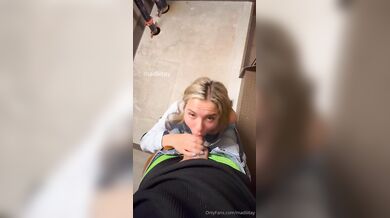 Madiiitay, Risky Sneaky Stairwell Blowjob POV Sextape Onlyfans Video Leaked