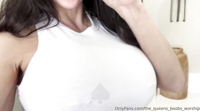 Bbcslutwife4u2 - Tiny white tank top…. Drenched in oil! True Boob Worship!