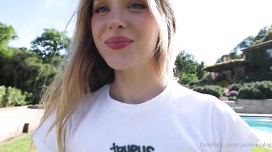 Caroline Zalog, Outdoor Poolside Panties Try-On-Haul Onlyfans Video Leaked