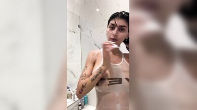 Mia Khalifa, Shower Wet T-Shirt Tease Onlyfans Video Leaked