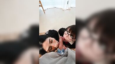 SooGSX, Double Schoolgirl Glasses POV Blowjob Onlyfans Video Leaked